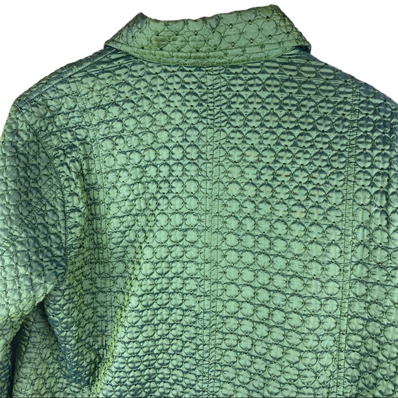 Chico’s Green Quilted Jacket Size 1 Medium US Sz 8 - Picture 6 of 11